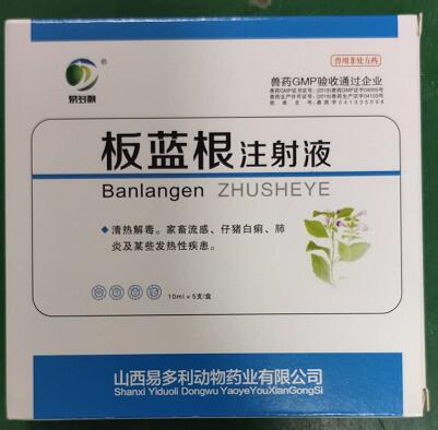 板藍根注射液，清熱解毒。家畜流感、仔豬白痢，肺炎及某些發(fā)熱性疾患。--山西易多利
