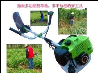 助農(nóng)多功能割草機砍草機助農(nóng)多功能砍草機采用最新產(chǎn)的四沖程汽油機，跟普通轎車一樣機油和汽油分開加入兩個孔，不像二沖程每次加油都要先將汽油與機油按比例混合，稍有不對就問題來了。且助農(nóng)多功能砍草機汽油機器采用大功率極少維護型，功率大但省油。